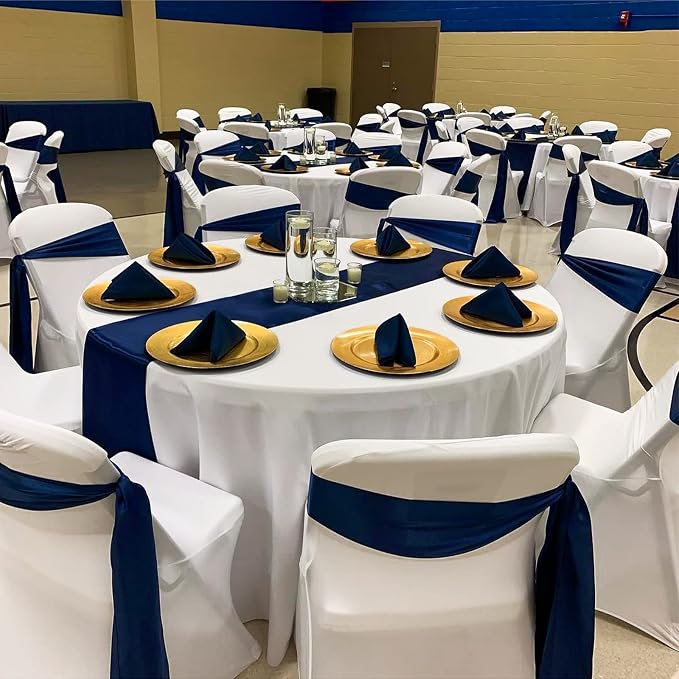 15 Pack Satin Navy Blue Table Runners 12 x 108 Inch Long Table Runners for Rectangle Round Tables,Smooth Satin Table Runner for Wedding,Birthday Party Banquets Graduation Engagements Decoration