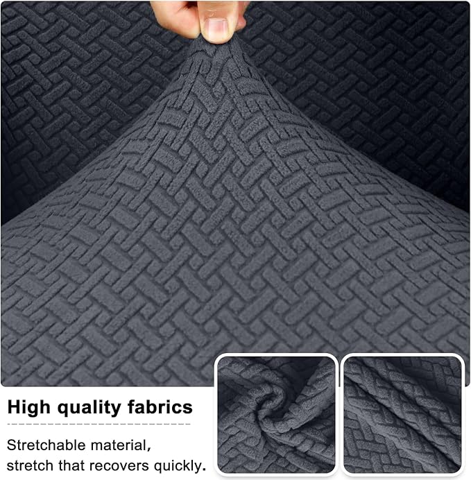 Lellen Stretch Wingback Chair Cover Slipcover - Reusable Wingback Side Chair Slipcover,Accent Chair Cover,Arm Protector Seat Cover,Wing Chair Cover for Dining Living Room Home（1PCS,Dark Grey）