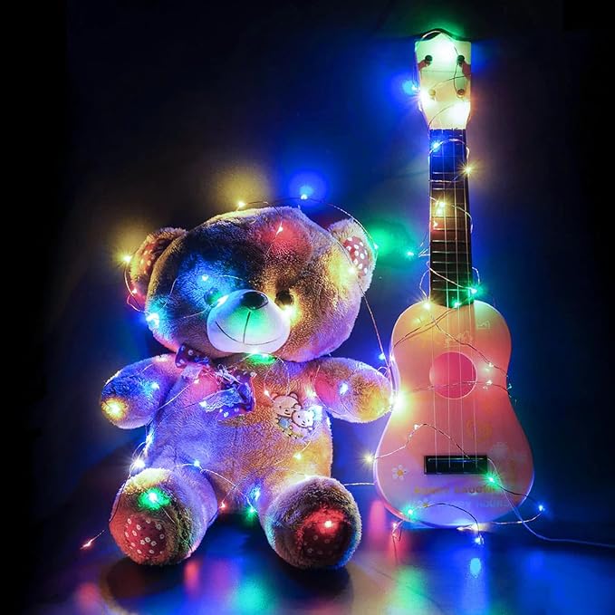 50 Pack Fairy Lights 7Ft 20 LED Twinkle String Lights Battery Operated Waterproof Firefly Starry for Mason Jar Party Wedding Christmas Valentines Day,10-Colors
