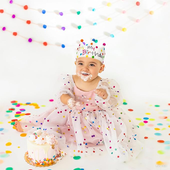 Personalized Hand Embroidered Birthday Hats Unique Happy Birthday Crowns Cute Party Hat for Boy Girl Fit All Ages