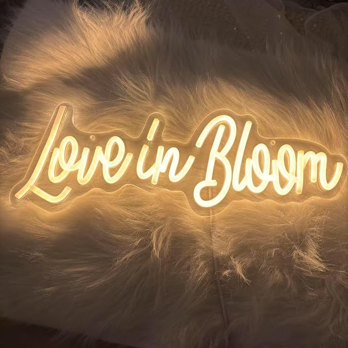 Love in Bloom Neon Sign,Custom Wedding Light,Led Signs for Wedding Backdrop, Handmade Favors, Promposal Lamp