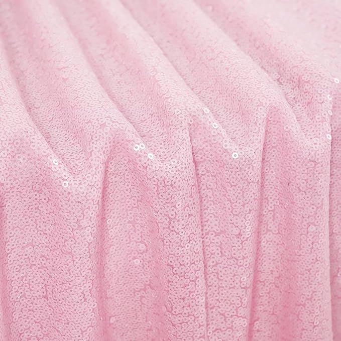 Poise3EHome Pink Sequin Tablecloth 60×102 Inch Rectangle Table Cover for Valentine Birthday Wedding Party Baby Shower Decoration