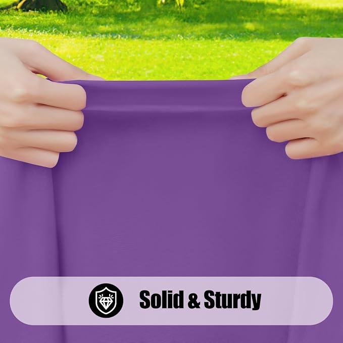 Smiry 6 Pack Rectangle Picnic Table Cloth, Waterproof Elastic Fitted Tablecloths, Washable Polyester Rectangular Patio Table Cover for Camping, Indoor and Outdoor (Purple, 30"x96")