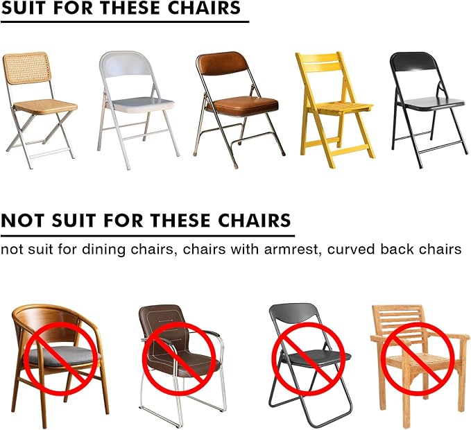 Fixwal 100 Pcs Black Folding Chair Cover, Spandex Stretch Covers Ideal for Wedding, Party, Dining, Business Meeting, Banquet, Universal Fitted Washable Slipcover