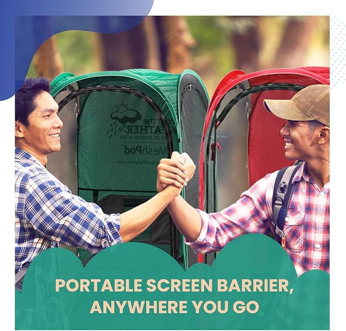 Under the Weather WeatherPod Tank MyPod™ Mesh 1-2 Person Pop-Up Screen Tent Pod - The Original Shark Tank - Keeps Out Bugs, Mosquitos with UPF 50 Sun Protection