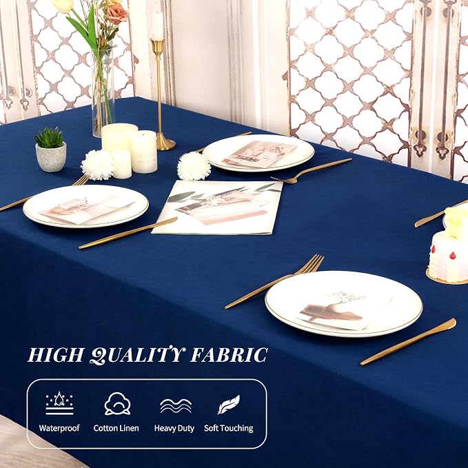 6 Pack Tablecloth 60 x 102 inch Polyester Table Cloth for 6 Foot Rectangle Tables,Stain and Wrinkle Resistant Washable Fabric Table Covers Polyester Navy Blue Table Clothes for Wedding,Party,Banquet