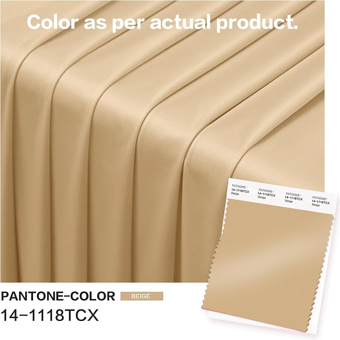 20ftx40ft Champagne Khaki Ceiling Curtain for Wedding Parties – 4 Panels Wrinkle-Free 40 FT Long Tent Draping Curtains for Wedding, Birthday & Theme Parties, 40ft Height with Rod Pocket