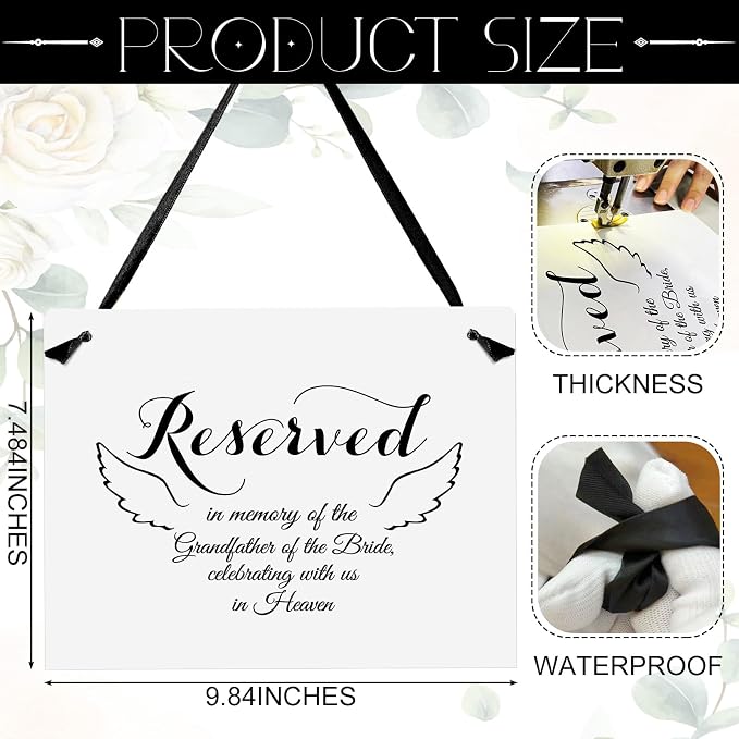 Wedding Memorial Sign, In Loving Memory, This Way Sign, 9.84 x 7.48 inches, Paper