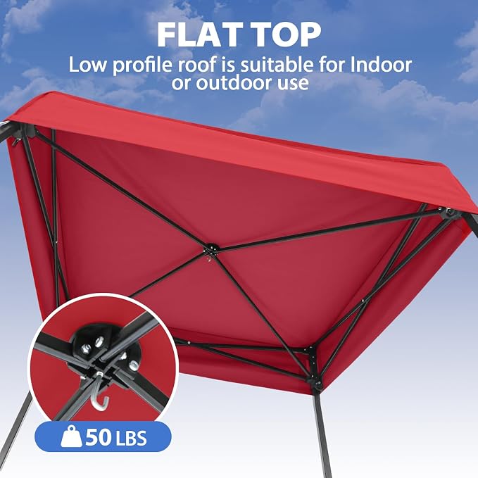 EAGLE PEAK 4x4 Pop Up Changing Tent, Flat Top Changing Room, Red | Portable, Privacy Tent, Pool Cabana, Dressing Room, Shower & Toilet Use, Opaque Fabric, Instant Setup, Photoshoots, Camping