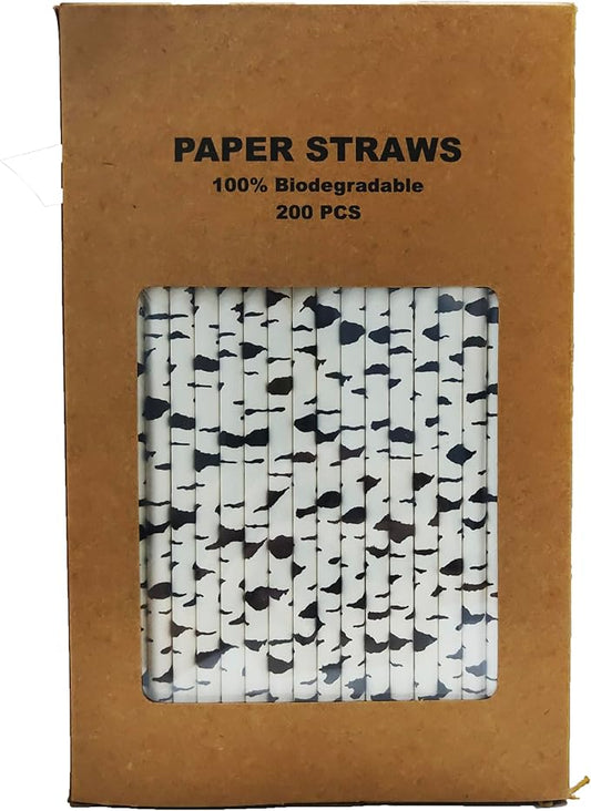 200 Pack Birch Bark Biodegradable Paper Straw for Birthdays, Weddings, Baby Showers Cyber Holiday 2025 Celebrations and Parties (200)