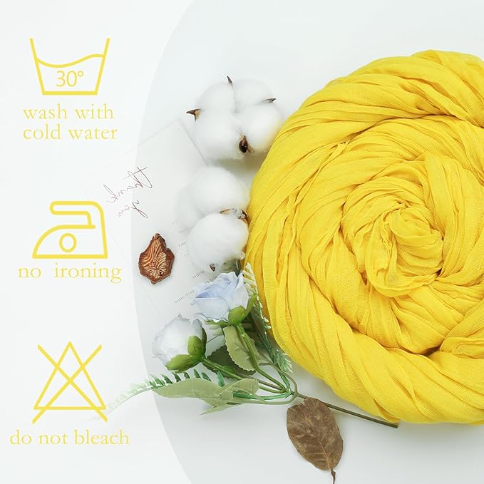 16 Pack Lemon Yellow Cheesecloth Table Runner 10ft Boho Gauze Fabric 120 Inch Cheese Cloth Table Runner Rustic Sheer for Holiday Baby Shower Party Décor Home Wedding Decoration