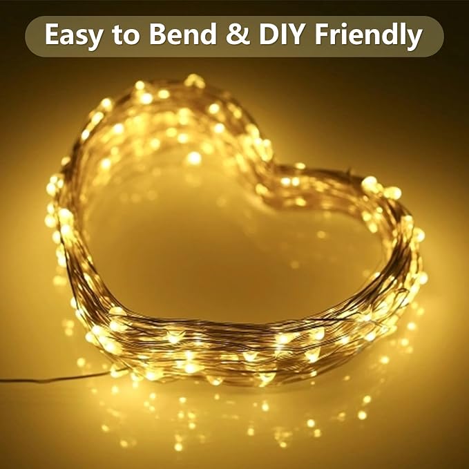 YEGUO 4 Pack Fairy Lights Battery Operated - 16ft 50 LED String Lights, Christmas Mini Lights Indoor for Bedroom Wedding Party Holiday Gift (Warm White)