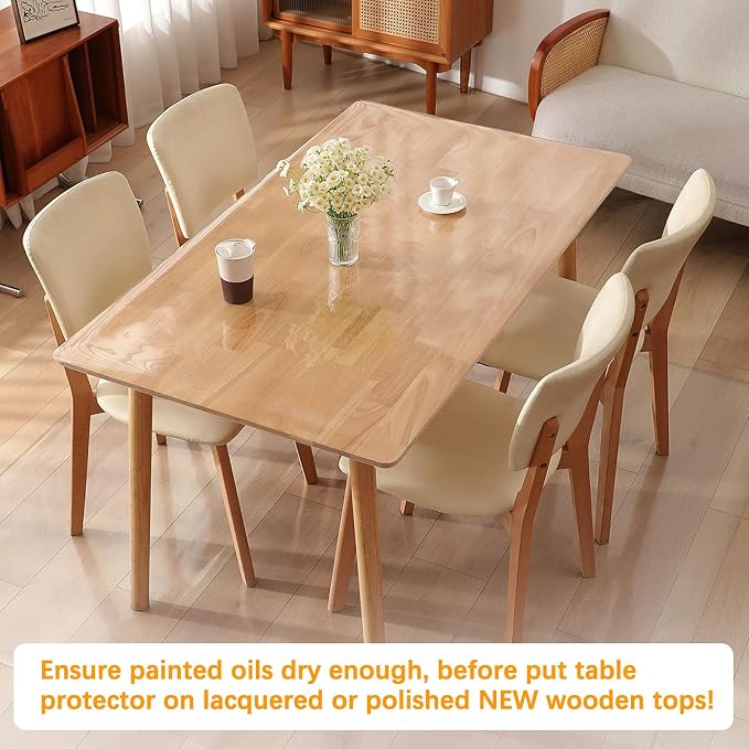 18 x 24 Inch 2PCS Clear Plastic Dining Table Protector Entryway Tablecloth Desk Pad Mat Wooden Furniture Coffee Bistro Bed Sofa Side Corner Table Top Protection Countertop Cover Waterproof PVC Vinyl