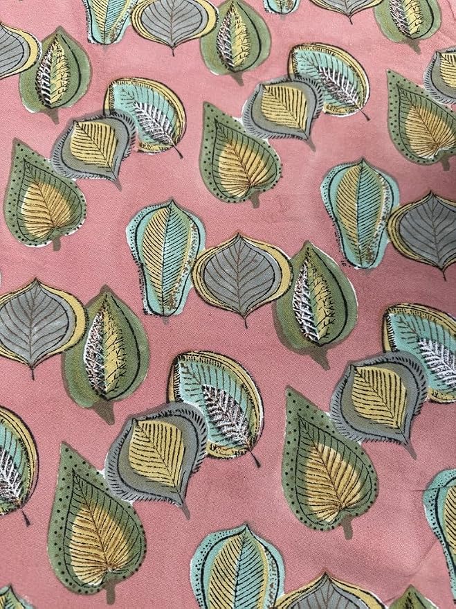 Ridhi Round Tablecloth Hand Block Print 100% Cotton Reusable Salmon Pink 120 Inch Table Cover Decorative Everyday Use for Dining, Home, Party, Wedding, Farmhouse, Party Gift for Spring, Mother's Day