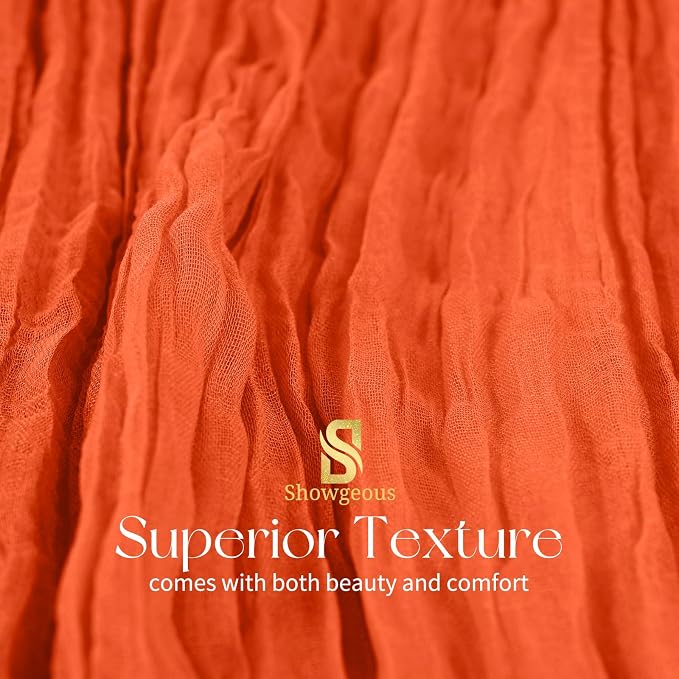 30 Pack Orange Cheesecloth Table Runner 17 x 108 inch Boho Gauze Table Runner Rustic Sheer Cheese Cloth Table Decorations for Wedding Party Baby Bridal Shower Birthday Holiday Home