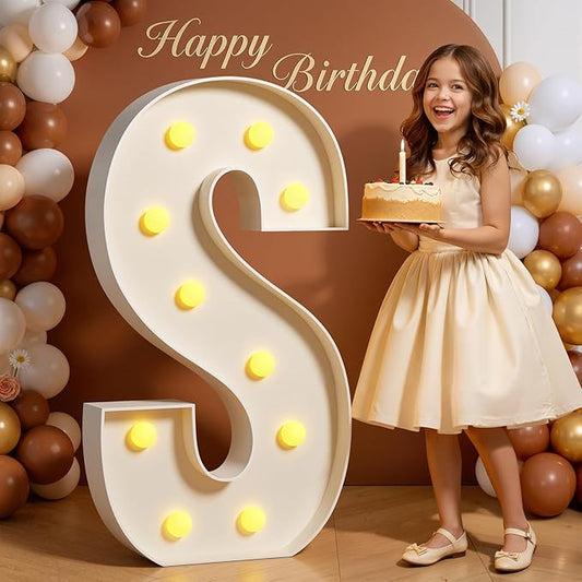 Marquee Letters 4 Feet Tall 4FT Large Light Up Letters S for Birthday Wedding Engagement Party Decorations Will You Marry Me Sign Yard Pre-Cut Foam Board