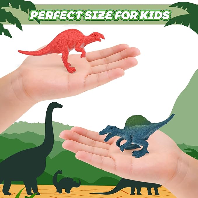 34PCS Dinosaur Toys for Kids 3-5 with Storage Box,Realistic Dinosaur Figures for Kids 3-5 Years Old,Birthday Gift for Boys Girls