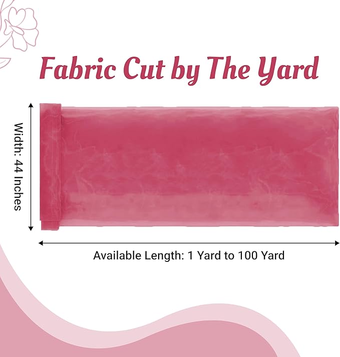 MDS Pack of 100 Yard Sheer Organza Fabric for Wedding Party Home Event Banquet Decorations, Backdrop Curtain Craft Dress Sewing Fashion DIY Crystal Organza Tulle Fabric Bolt 44” Wide - Coral