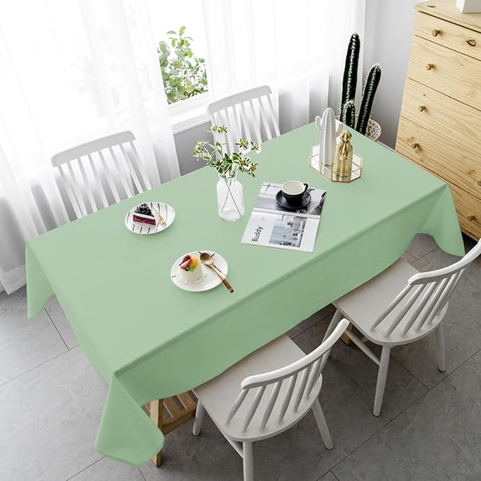 6 Pack Tablecloth 60 x 102 inch Polyester Table Cloth for 6 Foot Rectangle Tables,Stain and Wrinkle Resistant Washable Fabric Table Covers Polyester Sage Green Table Clothes for Wedding,Party,Banquet
