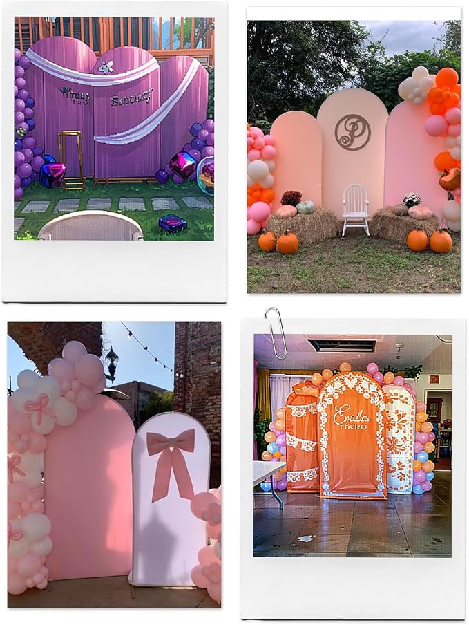 LANGXUN Gold Metal Arch Backdrop Stand Set, 7.2ft / 6.6ft / 6ft Balloon Arch Frame for Wedding Birthday Party Baby Shower Graduation Anniversary Decoration, Thickened Steel Tube (7.2ft 1 pc)