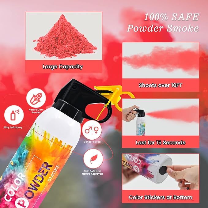 Gender Reveal Fire Extinguisher 2 Pack Red Fog Atmosphere Smog for Baby Reveal Photoshoot Video Props Stage Mister Foggers Red Smoke Gender Reveal Extinguishers for Birthday Wedding Party