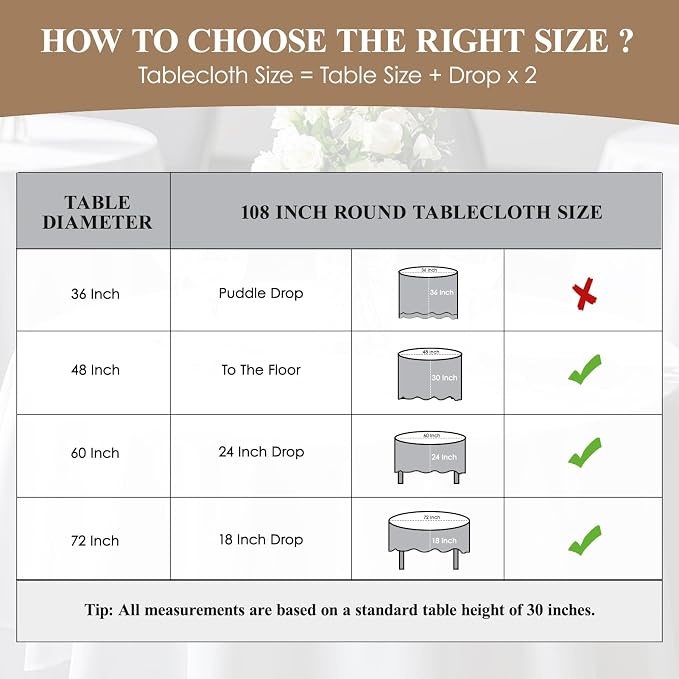 Round Tablecloth 6 Pack 108 Inch Sage Green Tablecloths Washable Decorative Linen Polyester Table Clothes Cover for Dining Table Banquets Buffet Parties and Wedding