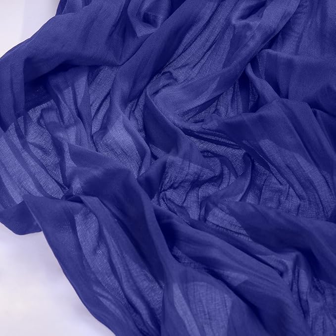 Socomi 6pcs Royal Blue Cheesecloth Table Runner Boho Rustic Gauze 120 inch 10FT Cheese Cloth Sheer Runner for Wedding Party Baby Shower Birthday Home Decor Holiday Decorations