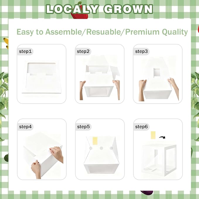 Locally Grown Baby Shower Decorations - Farmers Market Theme Party Supplies Include Balloon Garland Arch, Backdrop, 4 Boxes, 3 Vegetable Foil Balloons - Garden Fresh Veggie Decor Sage Green Neutral