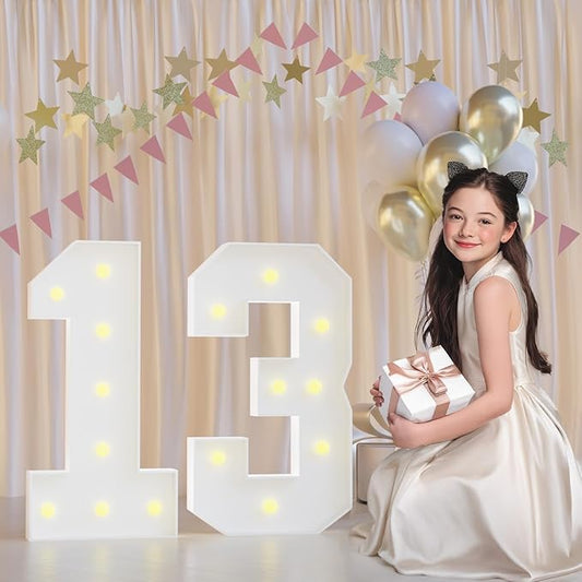 13th Birthday Decorations Marquee Numbers, 2.3FT Large Light up Number 13 for Birthday Decorations, Number 13 Light up Numbers for Party Anniversary Decor Sign
