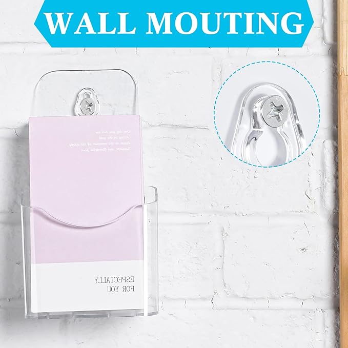 Yookeer 50 Pieces Acrylic Brochure Holder 4 x 8 Inches Rack Card Holder Clear Pamphlet Holders Display Stand for Vendors, Brochure, Trifold, Magazine, Pamphlet, Booklets