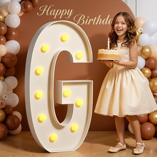 Marquee Letters 4 Feet Tall 4FT Large Light Up Letters G for Birthday Wedding Engagement Party Decorations Will You Marry Me Sign Yard Pre-Cut Foam Board