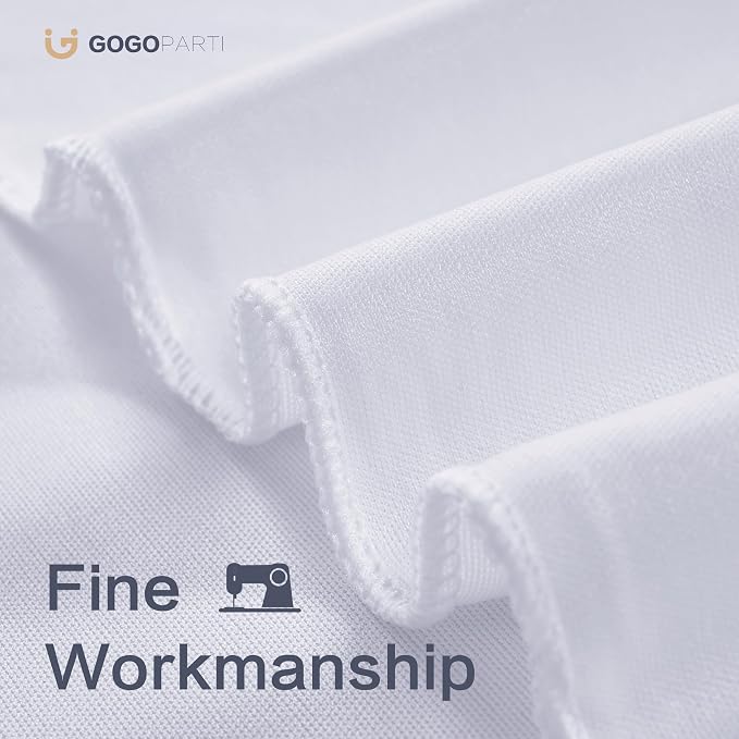 10x16ft White Backdrop Curtains for Wedding Party, 2 Panels 16 ft Long Back Drop Cloth, Wrinkle-Free Polyester Drapes for Birthday, Baby Shower, Stage Photography Background