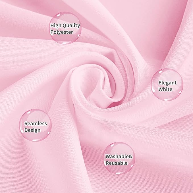 10 Pack Pink Tablecloths for 8 Foot Rectangle Tables 60 x 126 Inch Pink Table Cloth Rectangle Tables 8ft Tablecloth Linen Polyester Fabric Washable Table Cloths for Parties Wedding Banquet