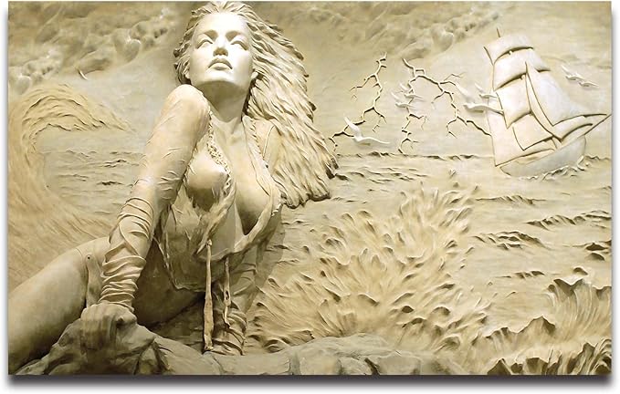 Cliouar-Wall Mural Wallpaper for Bedroom Living Room Wallpaper 3D Wallpaper Decoration Sculpture Art 155" x 103" (Not Peel and Stick)