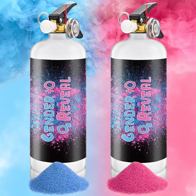Gender Reveal Fire Extinguisher Pink or Blue 2Pack Large Gender Extinguishers Smoke Powder for Boy or Girl Baby Gender Reveal Ideas Biodegradable Color Powder Smoke for Gender Reveal Party
