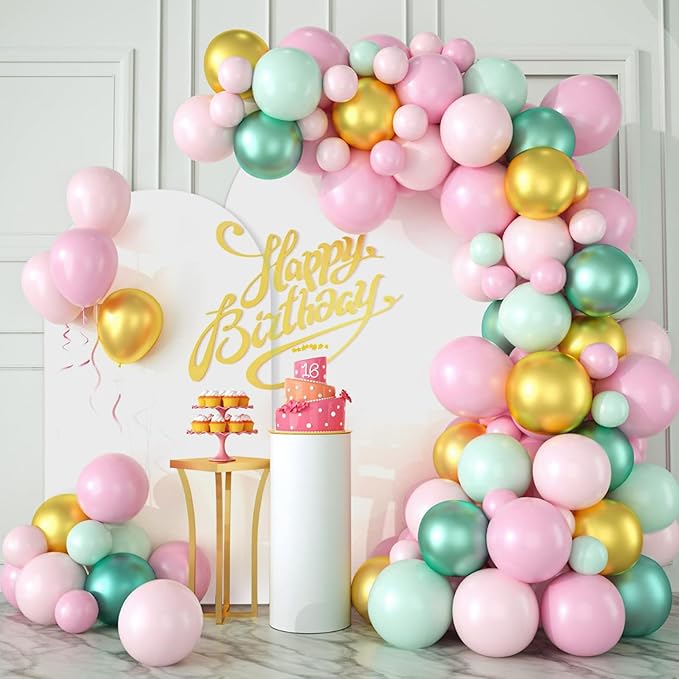 SuuWoee Arch Backdrop Stand Set of 2 With Cover (7.2FT+6FT) Gold Metal Wedding Arch Balloon Stand With Cover for Birthday Party Baby Shower Graduation Ceremony Decoration