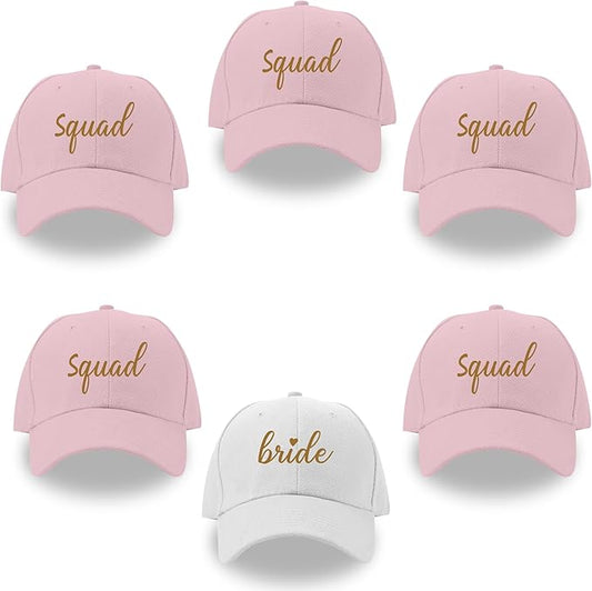 LADY&HOME Bachelor/Bachelorette Party Baseball Hats Set, Embroidered Adjustable Cotton Truck Caps