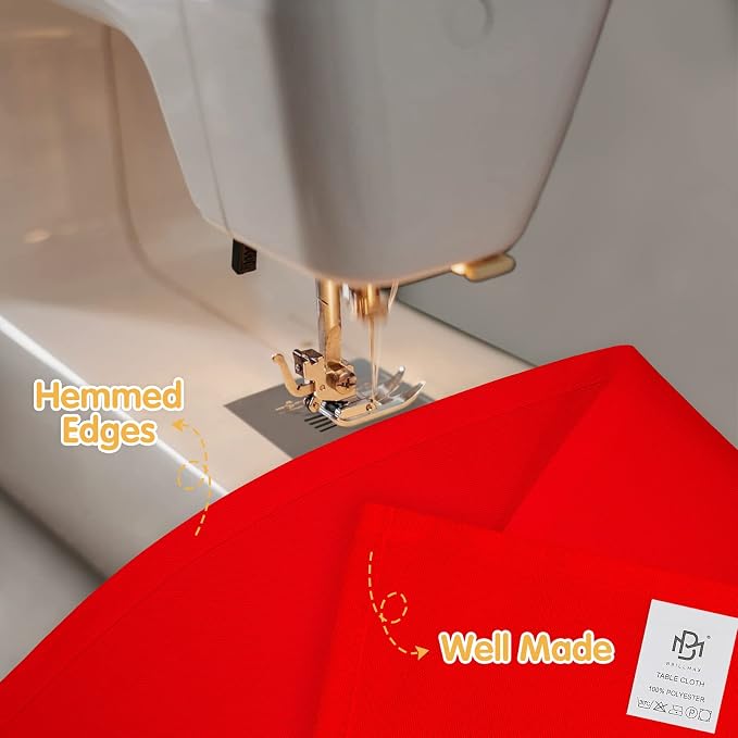 BRILLMAX 8 Pack Red Tablecloths 60 x 126 Inch for 8ft Rectangle Tables - 150 GSM Polyester Fabric, 15" Standard Drop, Water, Stain & Wrinkle Resistant Cloth Cover for Wedding Banquet Dining Buffet