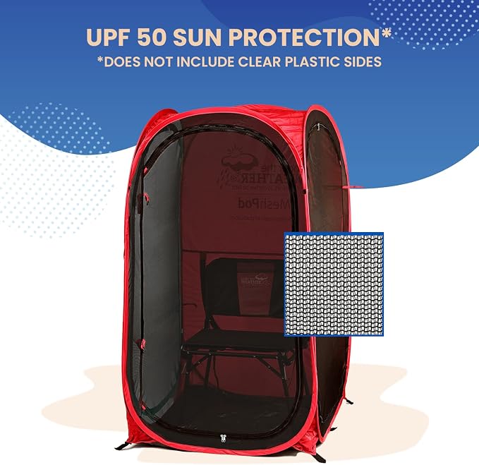 Under the Weather WeatherPod Tank MyPod™ Mesh 1-2 Person Pop-Up Screen Tent Pod - The Original Shark Tank - Keeps Out Bugs, Mosquitos with UPF 50 Sun Protection