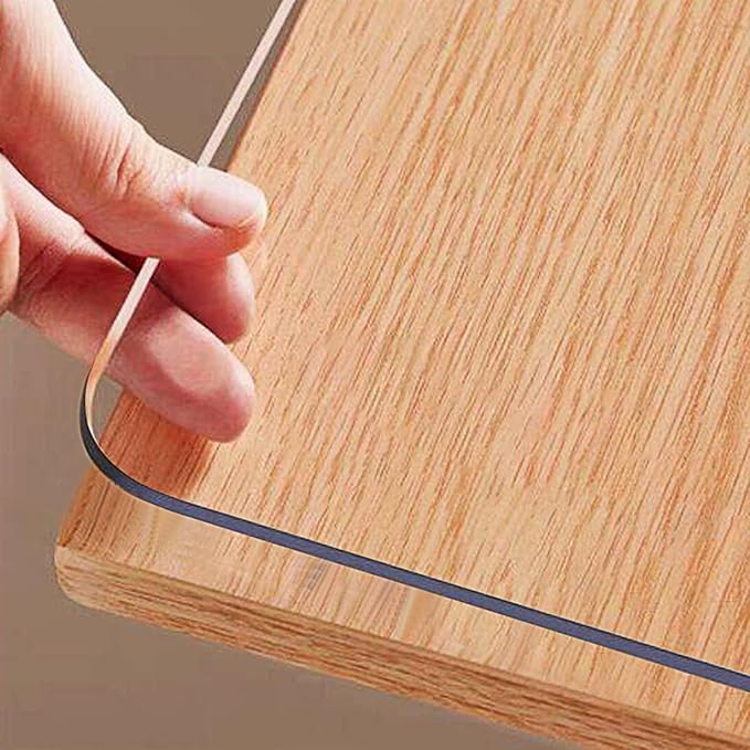 OstepDecor Clear Table Protector 25 x 55 Inch, 1.5mm Thick Plastic Table Cover, Waterproof PVC Clear Table Cover Protector, Desk Protector Mat, Writing Desk Pad for Desktop, Coffee & Dining Room