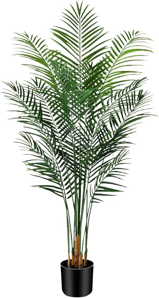 5.5ft Artificial Palm Tree Outdoor, Large Fake Tropical Areca Palm with 15 Trunks, Tall Faux Floor Plants for Indoor Living Rooms Offices Bedroom Home Decor