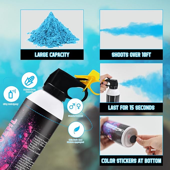 Gender Reveal Fire Extinguisher Blue or Pink Large Gender Reveal Smoke Powder 2Pack Fire Extinguisher Baby Gender Reveal Powder Smoke for Gender Reveal Ideas Boy or Girl Powder for Party Decor