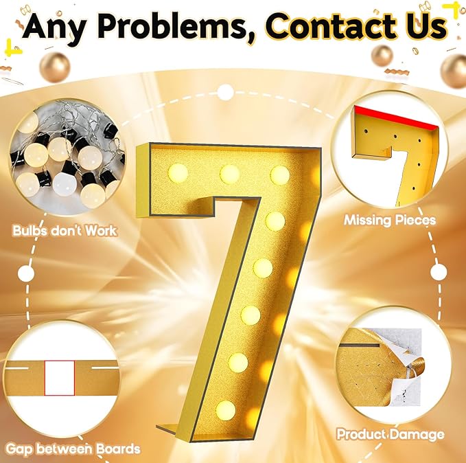 Light Up Numbers 75, 4FT Marquee Light Up Numbers Gold Big Number for Party Large 75 Marquee Mosaic for 75th Birthday, Giant Number Pre-Cut Foam Board Kit for Anniversary