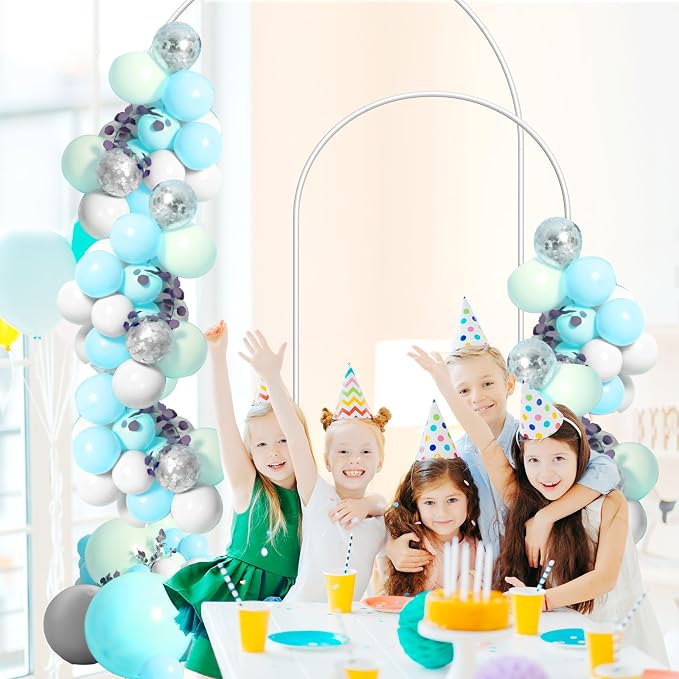 Metal Arch Backdrop Set of 2 (7.3FT/6FT), Balloon Arch Stand for Wedding Ceremony, Baby Shower, Outdoor Indoor Birthday Party, Graduation Decoration, White