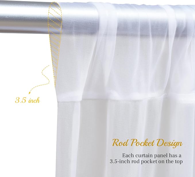 10x10ft White Tulle Backdrop Curtain with Lights String for Parites, Sheer Curtain Backdrop Drapes for Wedding Baby Shower Bridal Shower Birthday Party Photography Background Decoration