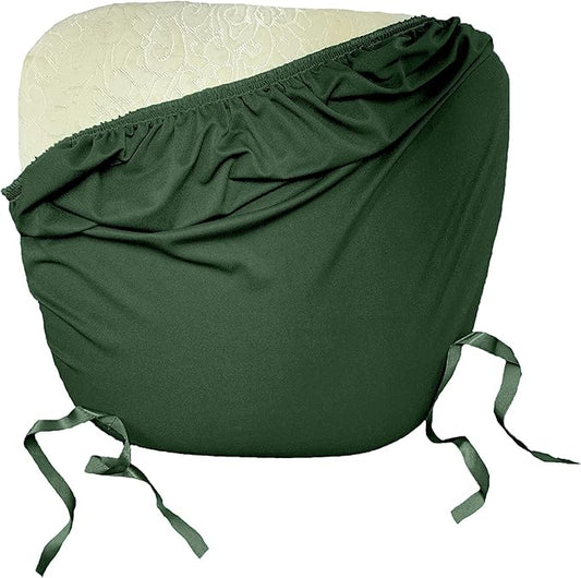 LA Linen Pack-4 Spandex Chiavari Chair Cushion Cover, Hunter Green