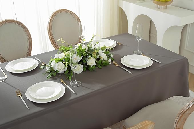 5 Pack Rectangle Tablecloth - 60 x 84 Inch Charcoal, 4ft Table Cloth - Polyester Fabric Washable for Home, Party, Wedding or Restaurant Use