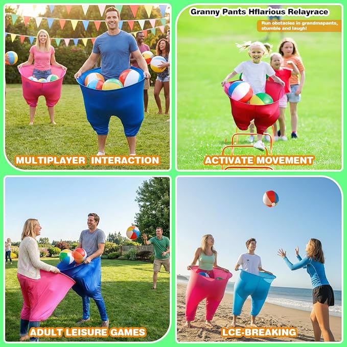 Granny Pants Yard Game for Kids & Adults- Giant Outdoor Carnival Game for Family Parties, Company Team Building, Backyard, Lawn Reunion Fun