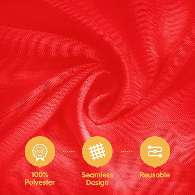BRILLMAX 6 Pack Red Tablecloths 60 x 102 Inch for 6ft Rectangle Tables - 150 GSM Polyester Fabric, 15" Standard Drop, Water, Stain & Wrinkle Resistant Cloth Cover for Wedding Banquet Dining Buffet