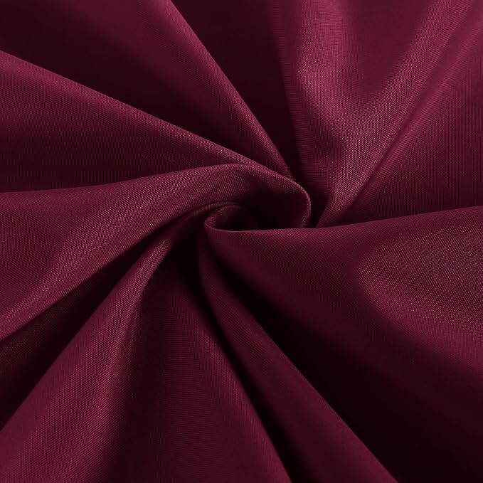 Obstal 2 Pack Fitted Table Covers for 8 Foot Tables - Water Resistant Washable Fabric Polyester Rectangle Table Cover Protector for Wedding, Banquet and Trade Shows, 96L x 30W Inches, Burgundy